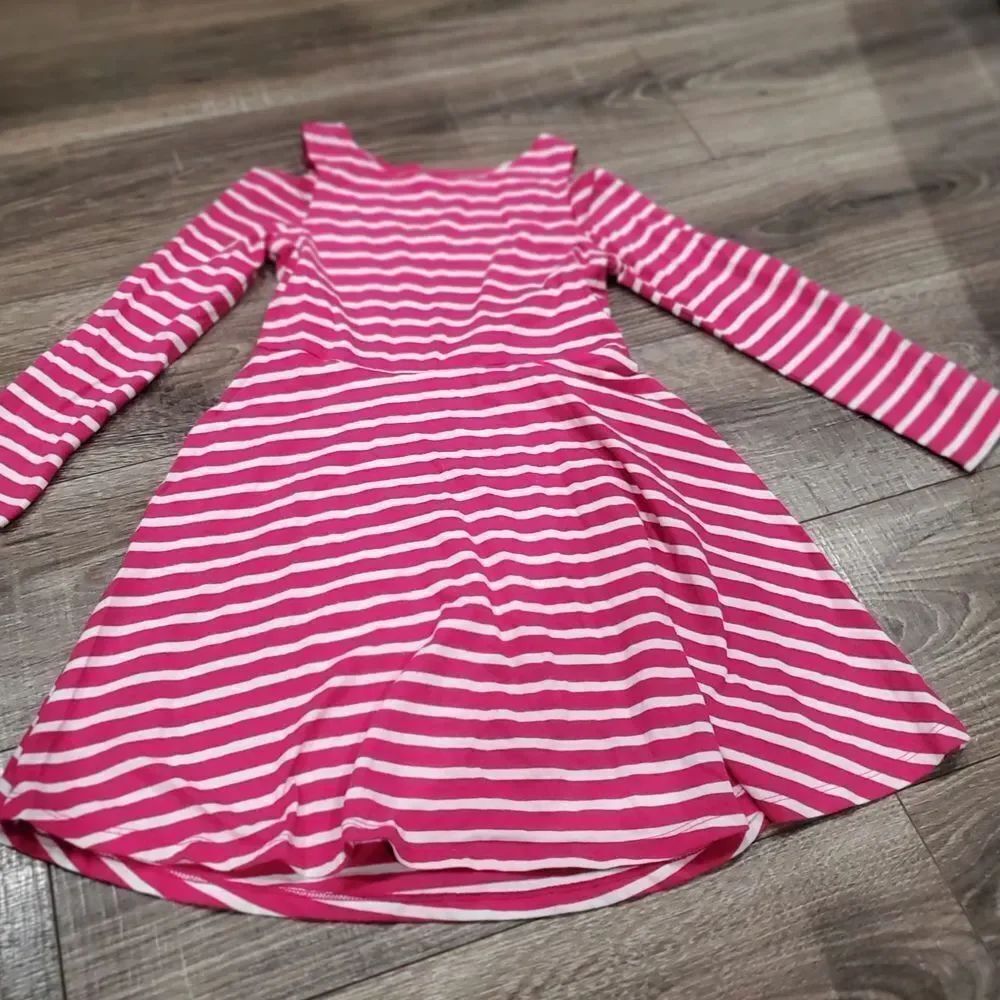 Girls Place Dress Size 7-8 Pink and White Striped Casual Dress